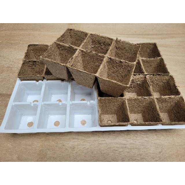 Plateau de tourbe avec 24 compartiments (8x8 cm)